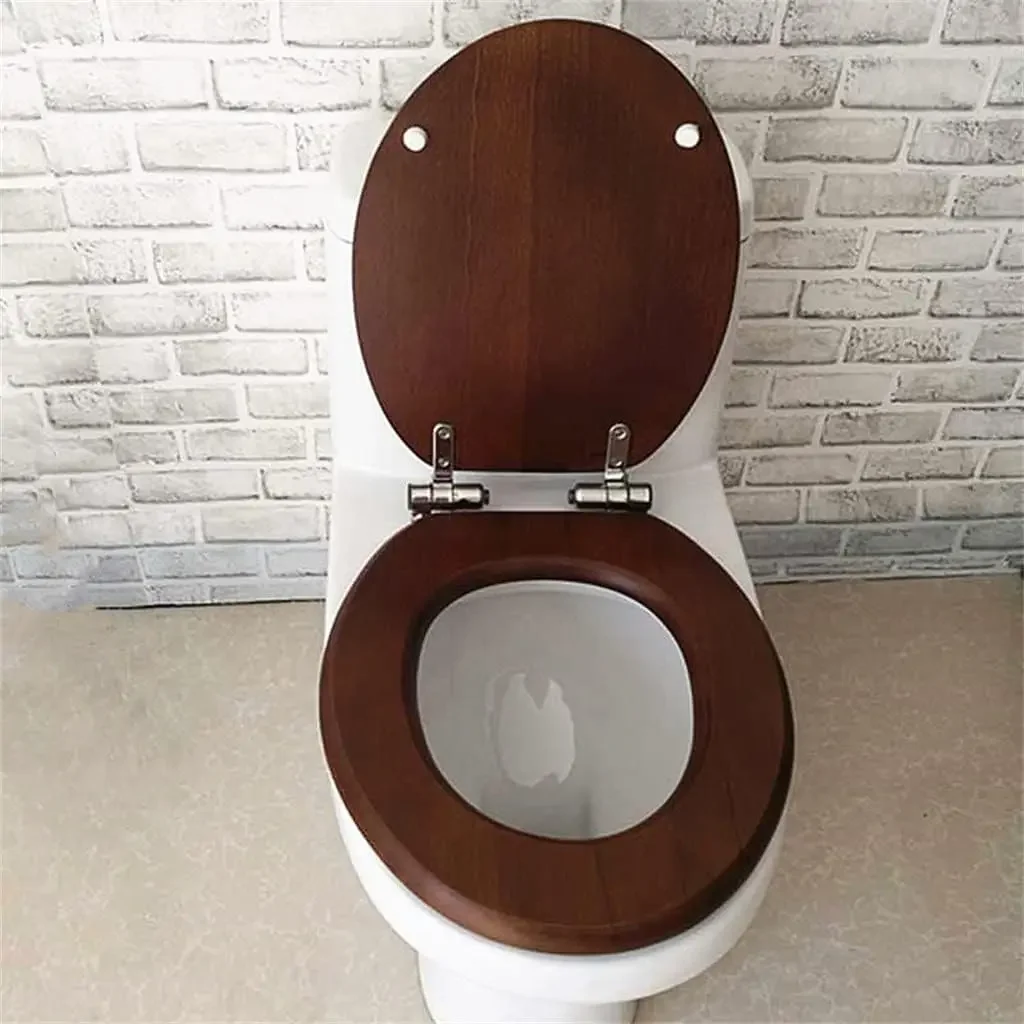 Universal Slow-close Toilet Seats,solid Wood O Shaped Type Cover,ordinary Buffer Lid
