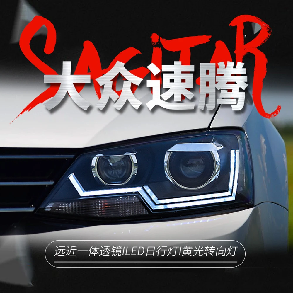 

For 2012-2018 Volkswagen Sagitar Headlight Assembly Dynamic Streamer Turn Signal Indicator Headlamp Car Accessories Head Light