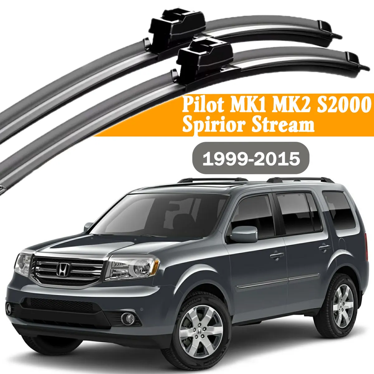 

2PCS Car Front Windshield Wiper Blade For Honda Pilot MK1 MK2 S2000 Spirior Stream 1999-2015 Windscreen Window Accessories