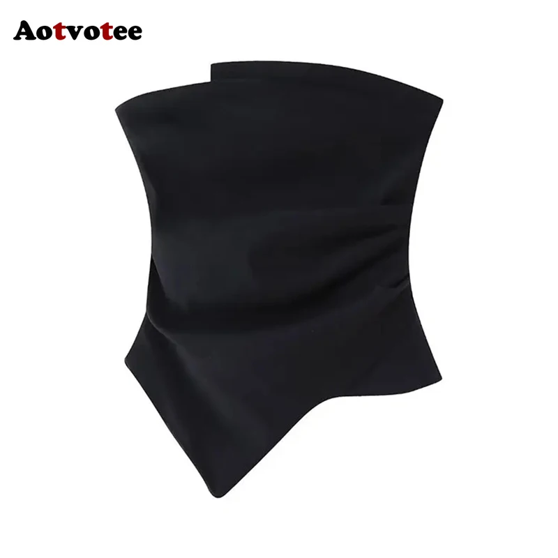 Aotvotee Tanks Top for Women Strapless Off Shoulder Sleeveless Crop Top Spring Summer 2025 New Fashion Female Backless Vests