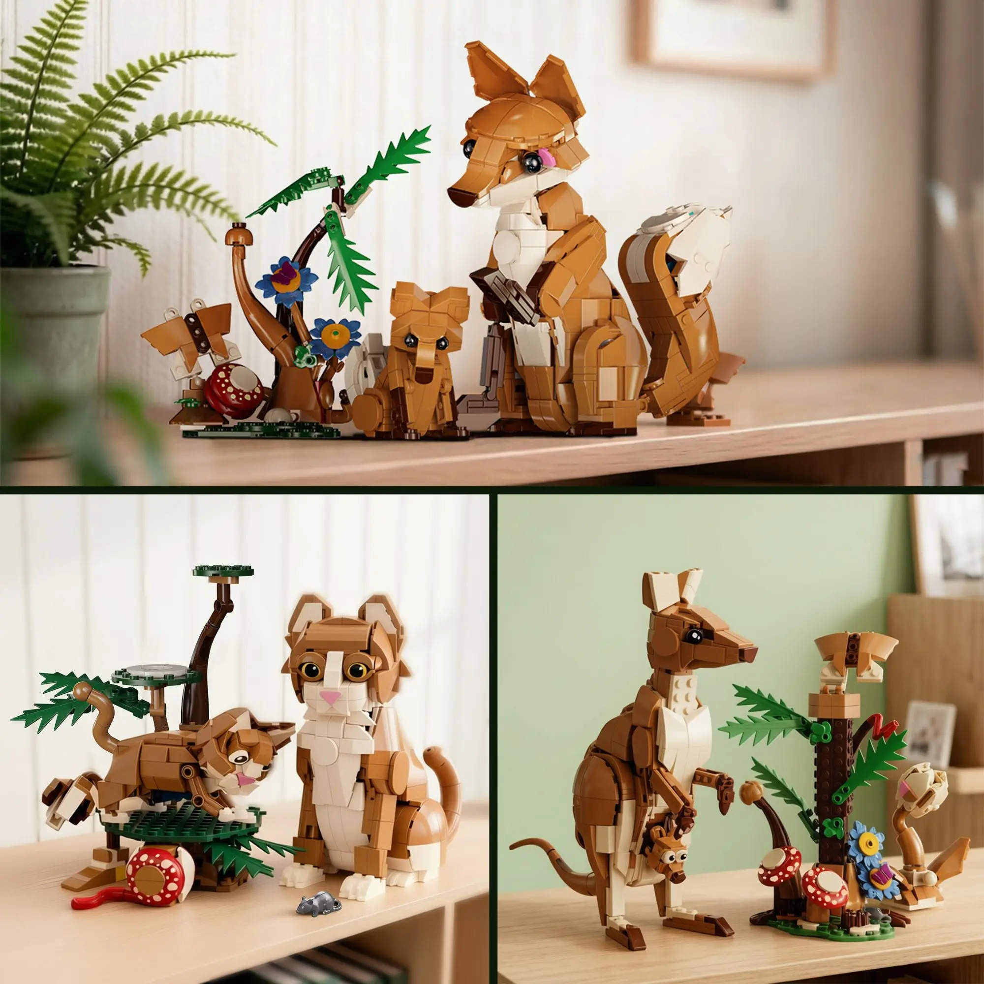 

1038pcs Animal parent-child 3-in-1 Building Blocks Desktop Decoration Creative Ornaments Collection Bricks Toys for Adults Gifts