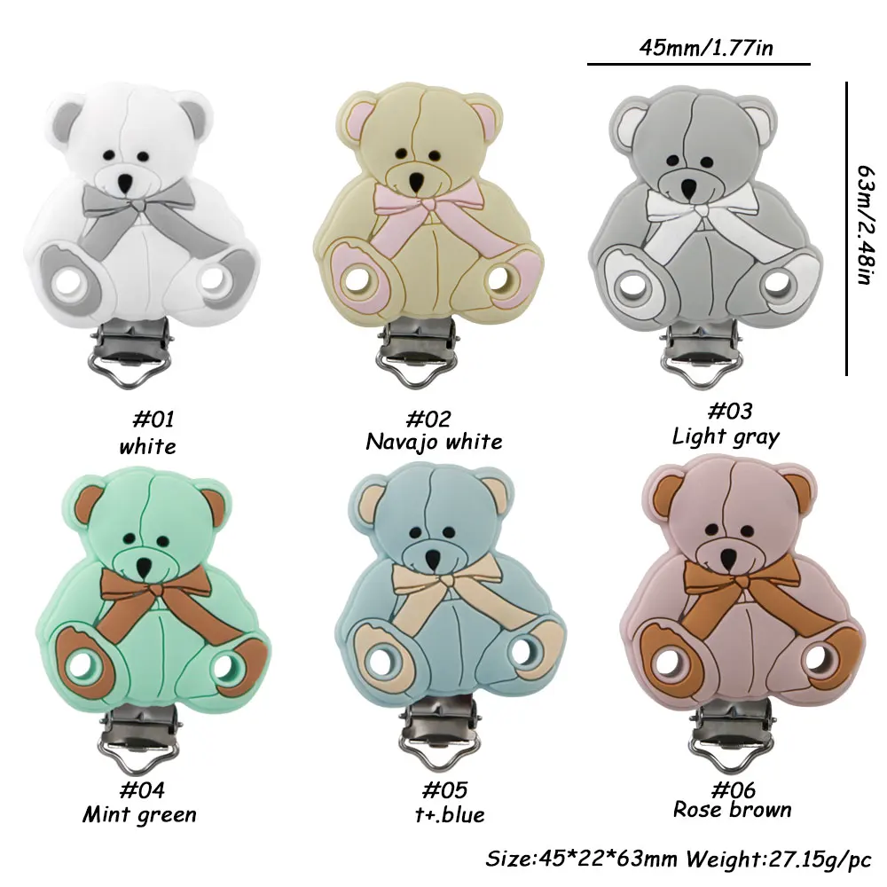 Kovict New Stuffed Bear Silicone Beads Clips For Jewelry Making Jewelry Accessories Charms For Bracelet DIY Necklace