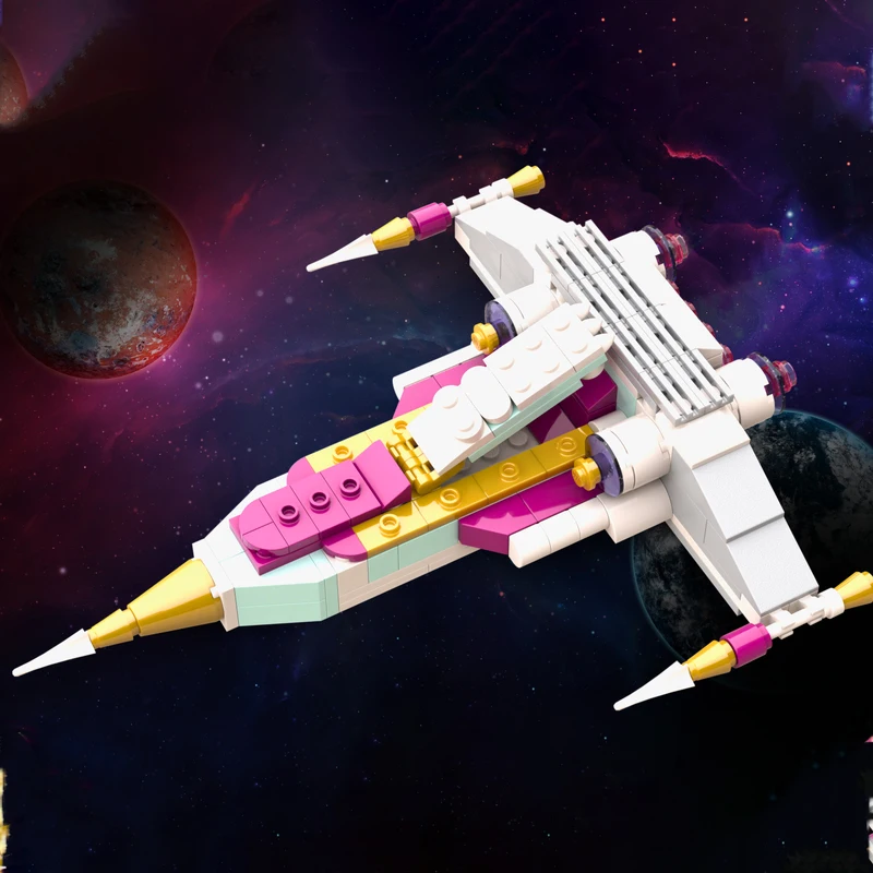 

154PCS Cosmic Starfighter MOC Building Blocks DIY Large Spaceship Model Creative Engineering Assembly Toys for Adult Fans