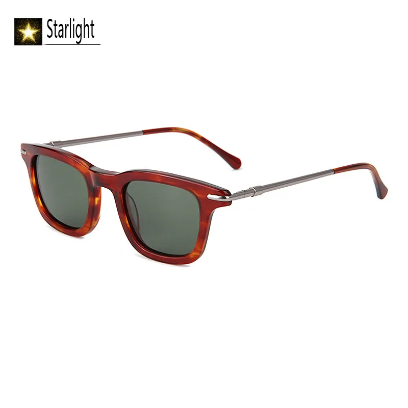 

Red Square Polarized Acetate Retro Sunglasses Men Travel UV400 Glasses Women Outdoor Trendy Handmade Fashion Man Fishing 145mm