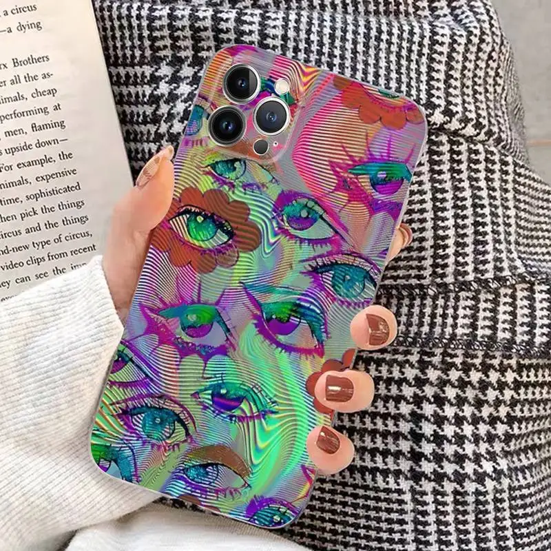 Psychedelic Eye Phone Case Silicone Soft for iphone 14 13 12 11 Pro Mini XS MAX 8 7 6 Plus X XS XR Cover