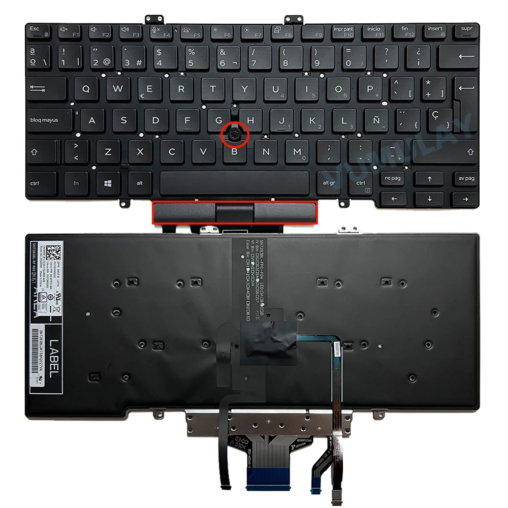 Latin Backlit Keyboard for DELL Latitude 5400 5401 5410 5411 2019 7400 7410 Point SP 9GG3W Y1F5W 0MNFJ6 SN2003B