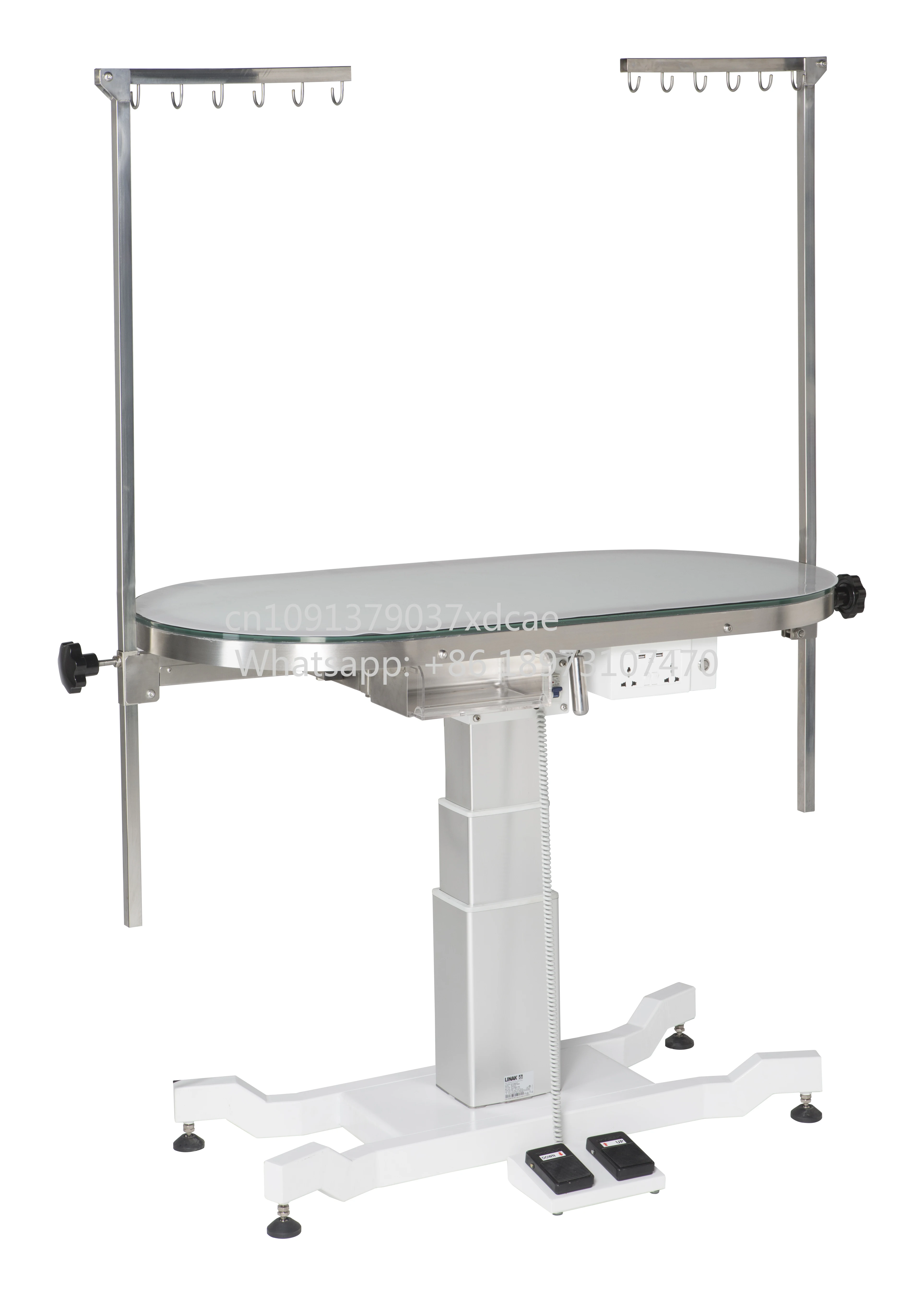 2026 New HF Veterinary Pet Adjustable Manual Grooming Table Flat Packing Air Lift Grooming Round Table