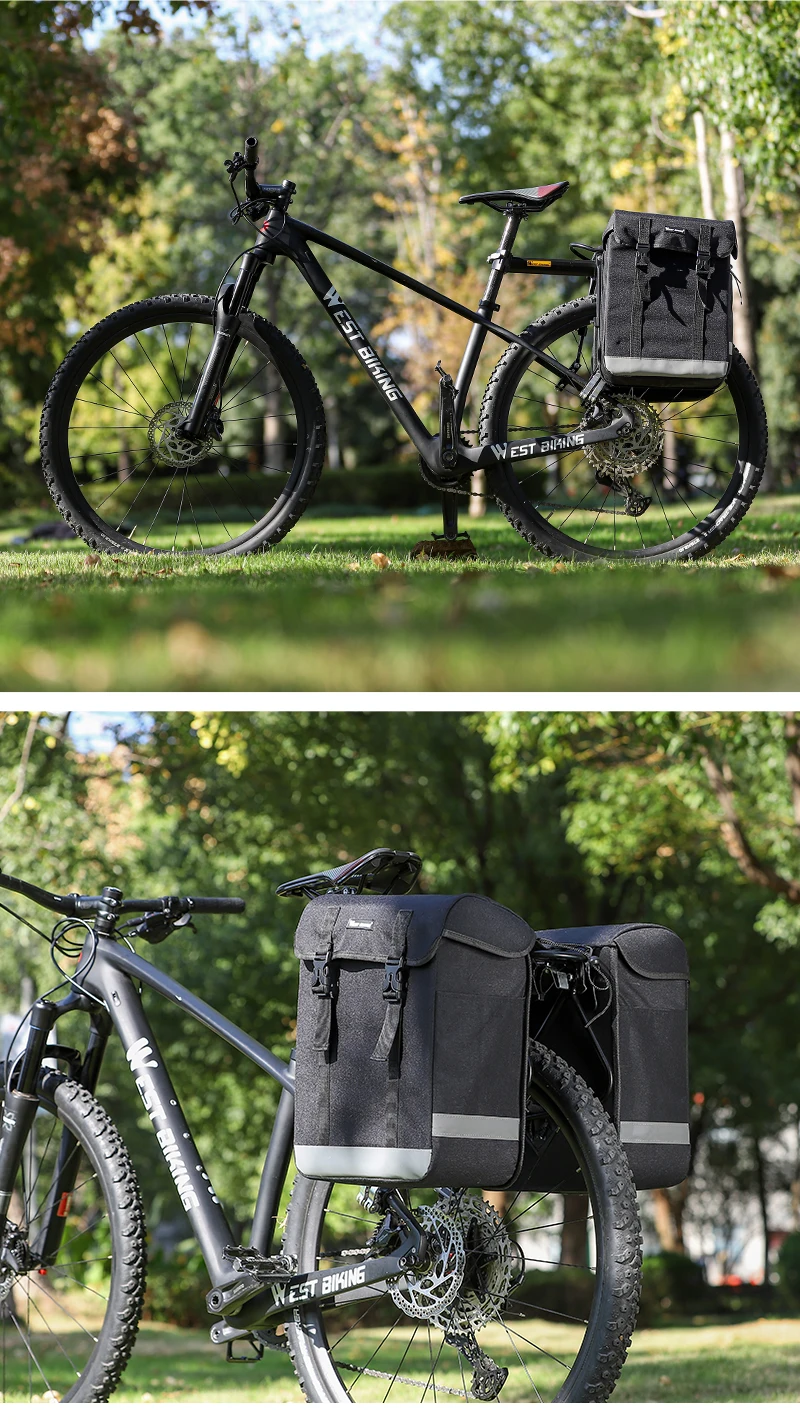 WEST BIKING 33L Große Fahrradtasche Doppelseitige Gepäckträgertasche MTB Rennrad Reisetasche Fahrradgepäckträger-Packtasche – Detail 12