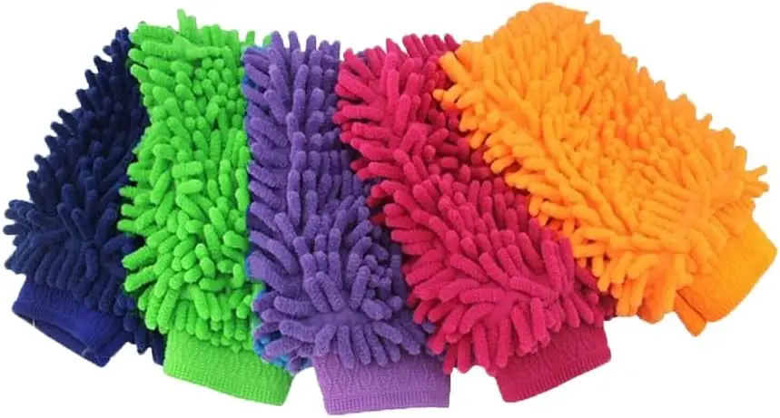 

6Pcs Microfibre Car Wash Mitt Thick Noodle Soft Microfibre Glove Cleaning, Colors