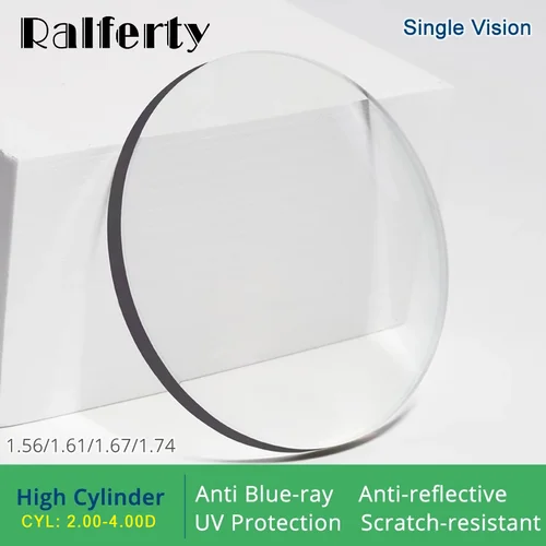 Ralferty (cilindro alto) 1,56 1,61 1,67 1,74 Lentes ópticas Anti luz azul Gafas graduadas Lente Ojos Lentes de dioptrías transparentes