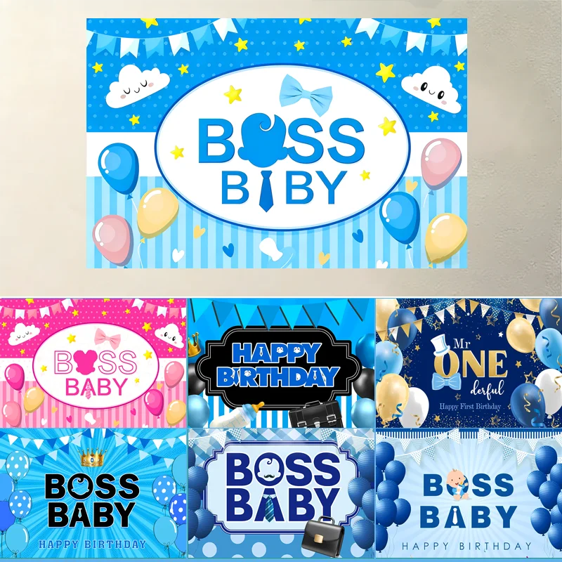 Kindergeburtstag Party-Hintergrundbanner Willkommen Baby Babyparty B-Boss Themenparty Fotografie-Hintergrund Dekorationszubehör