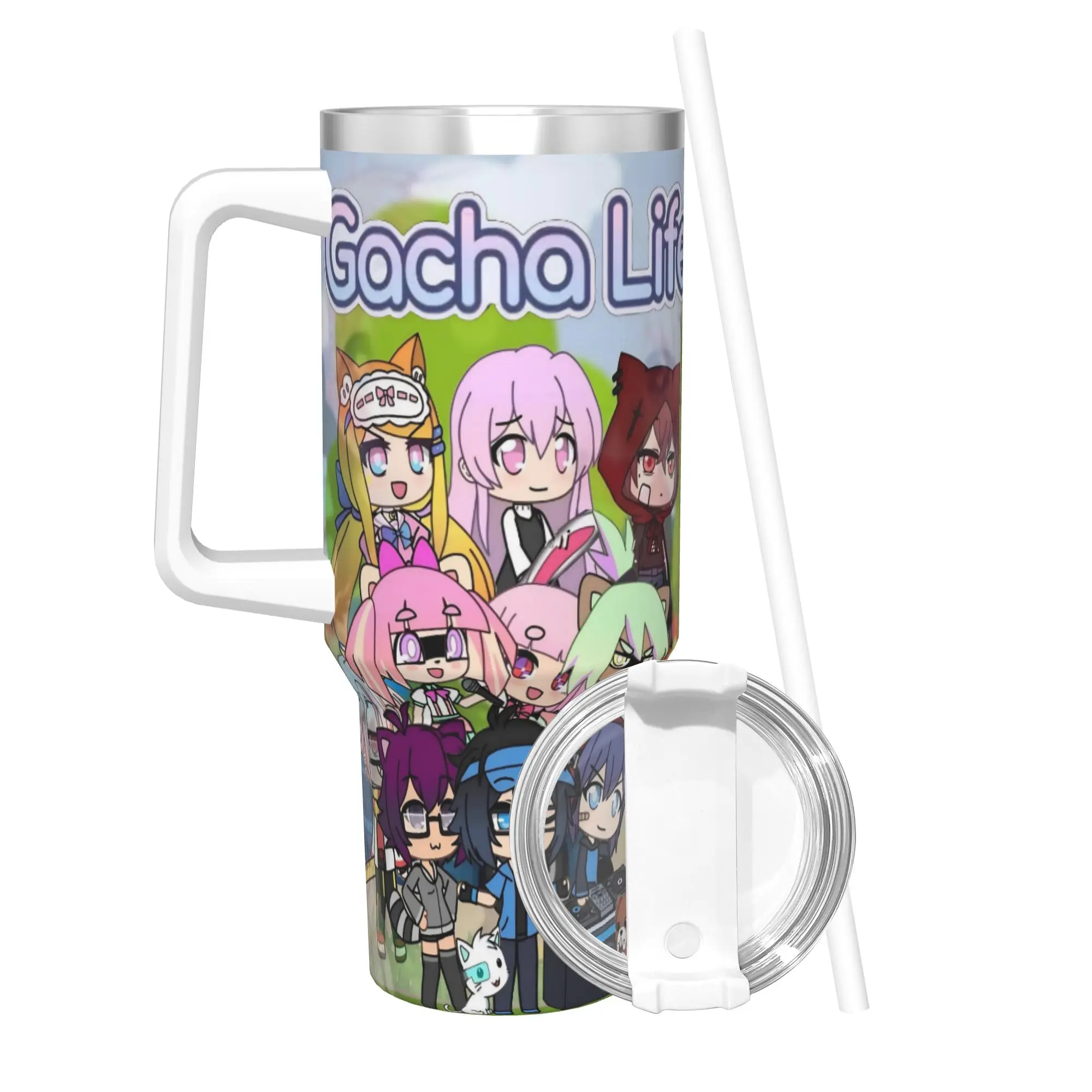 Gacha Life Cartoon Tumbler 40oz Stainless Steel Double Wall Vacuum Insulated  Mug Cups With Straw
