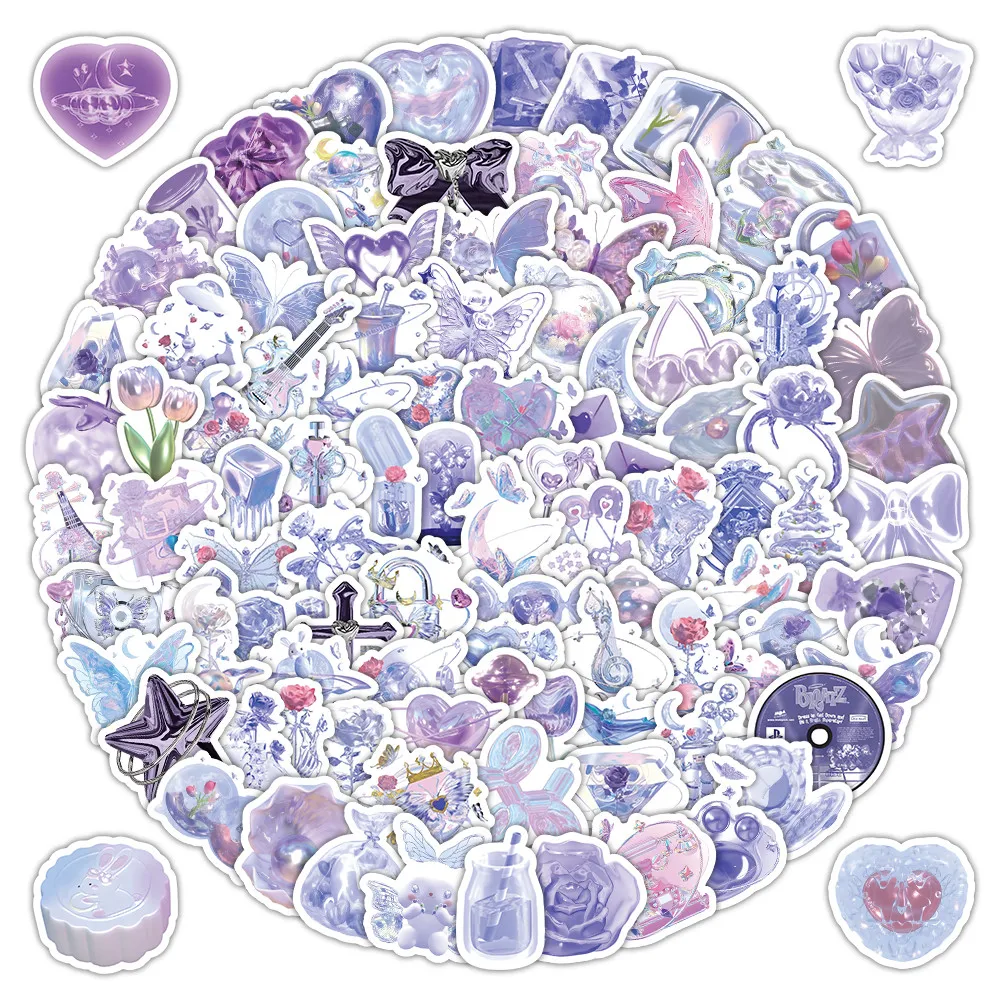 103 Sheets Sparkly Vibrant Purple Glitter Stickers -  Decorative Materials for Scrapbook DIY Decor Peel Joy Sticker Store