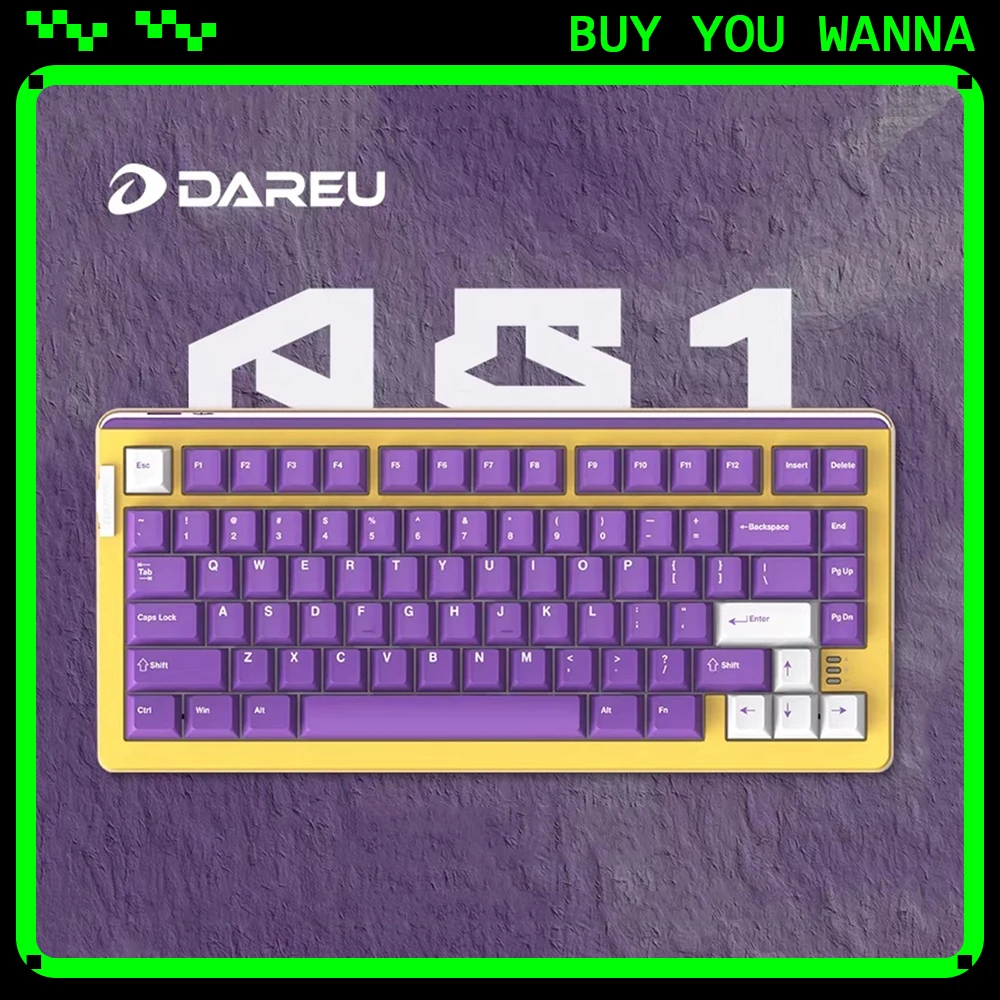 DAREU A81 Mechanical Keyboard Three Mods Low Delay RGB Gaming Keyboard High Endurance Gasket Hot Swap Pc Accessories Gifts