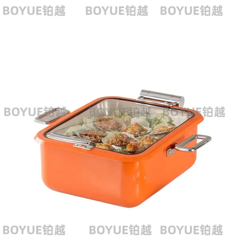 Commercial Buffet Warmer 304 Stainless Steel Food Display Heater Hydraulic Lid Restaurant Hotel Vegetable Keeping Pot