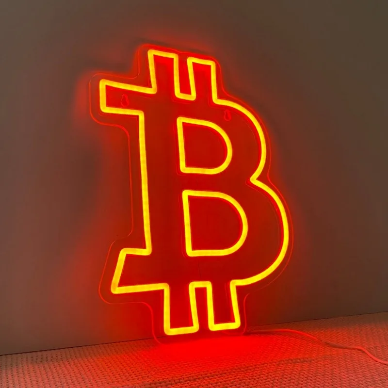 Bitcoin Neon Sign Custom Led Neon Light for Home Wall Art Decor Business Neon Logo Trader Wall Decor Man Cave Game Room Sign