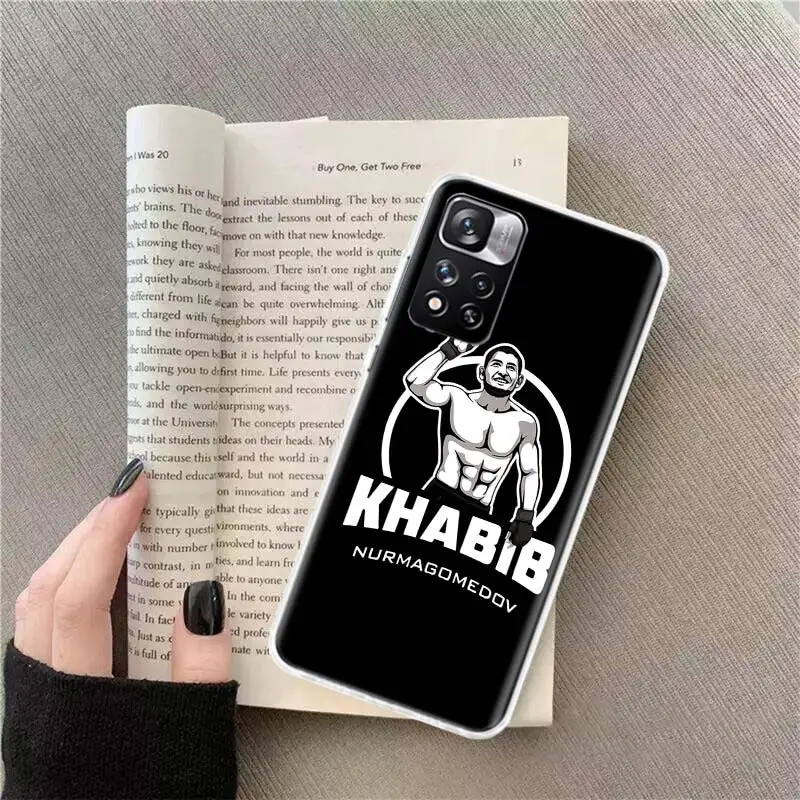 Khabib Nurmagomedov Phone Case For Xiaomi Redmi Note 13 Pro Plus 5G Capa 12 12C 9 9T 9C 10 10C 8 7 6 10A 9A K70 K60 Pro 8A 7A 6A