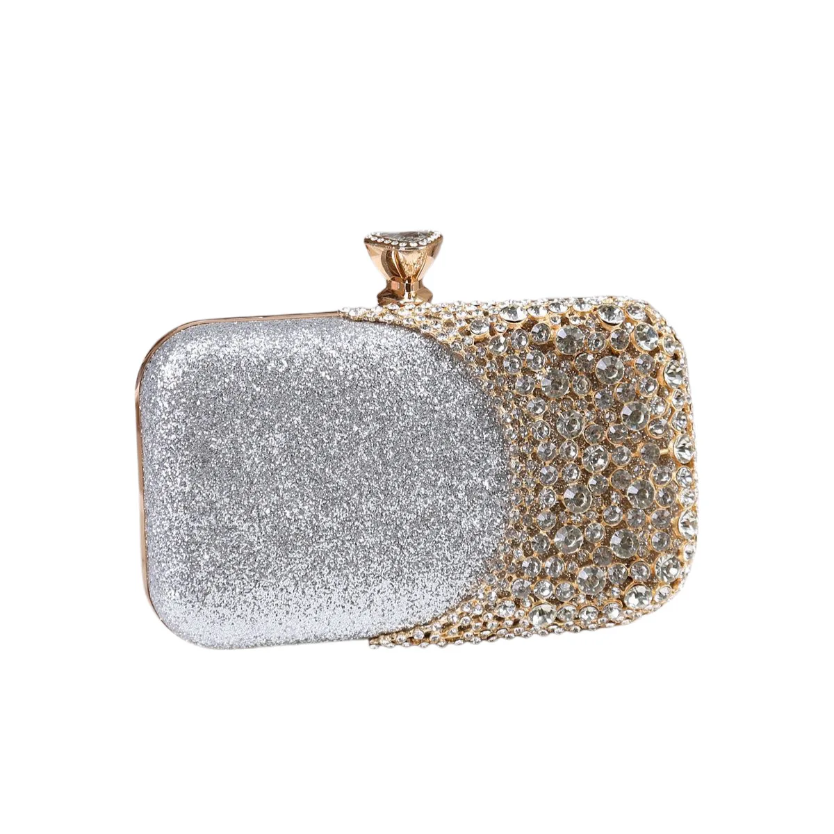 

Women Hollow Out Evening Clutch Bag Diamond Decor Shoulder Chain Purse Elegant Sequined Bridal Handbag Wedding Party Tote