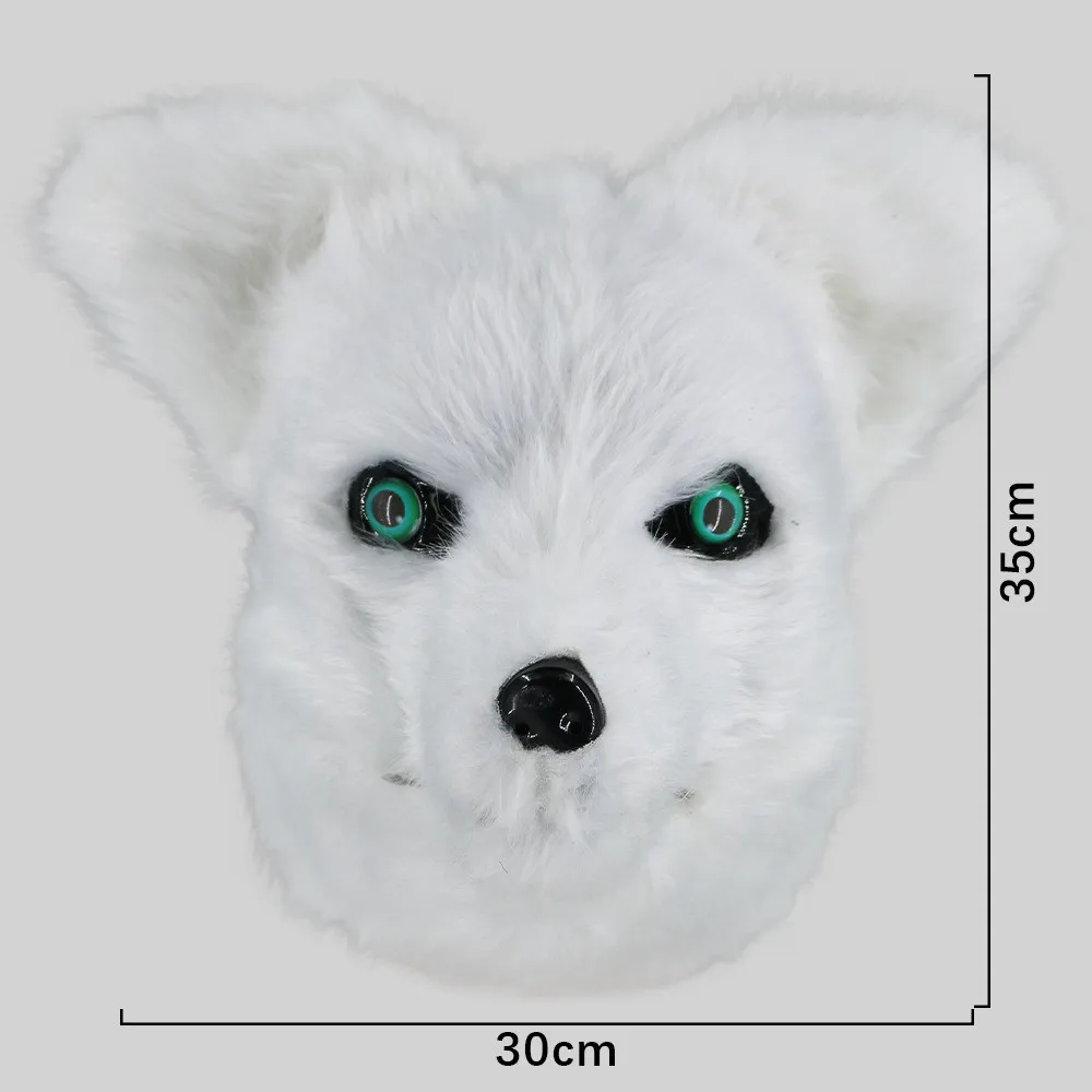 Tier-Wolfmasken Gesichtsmasken aus Kunstfell Hund Fuchs Halloween Cosplay Kostüm Maskerade – Detail 1