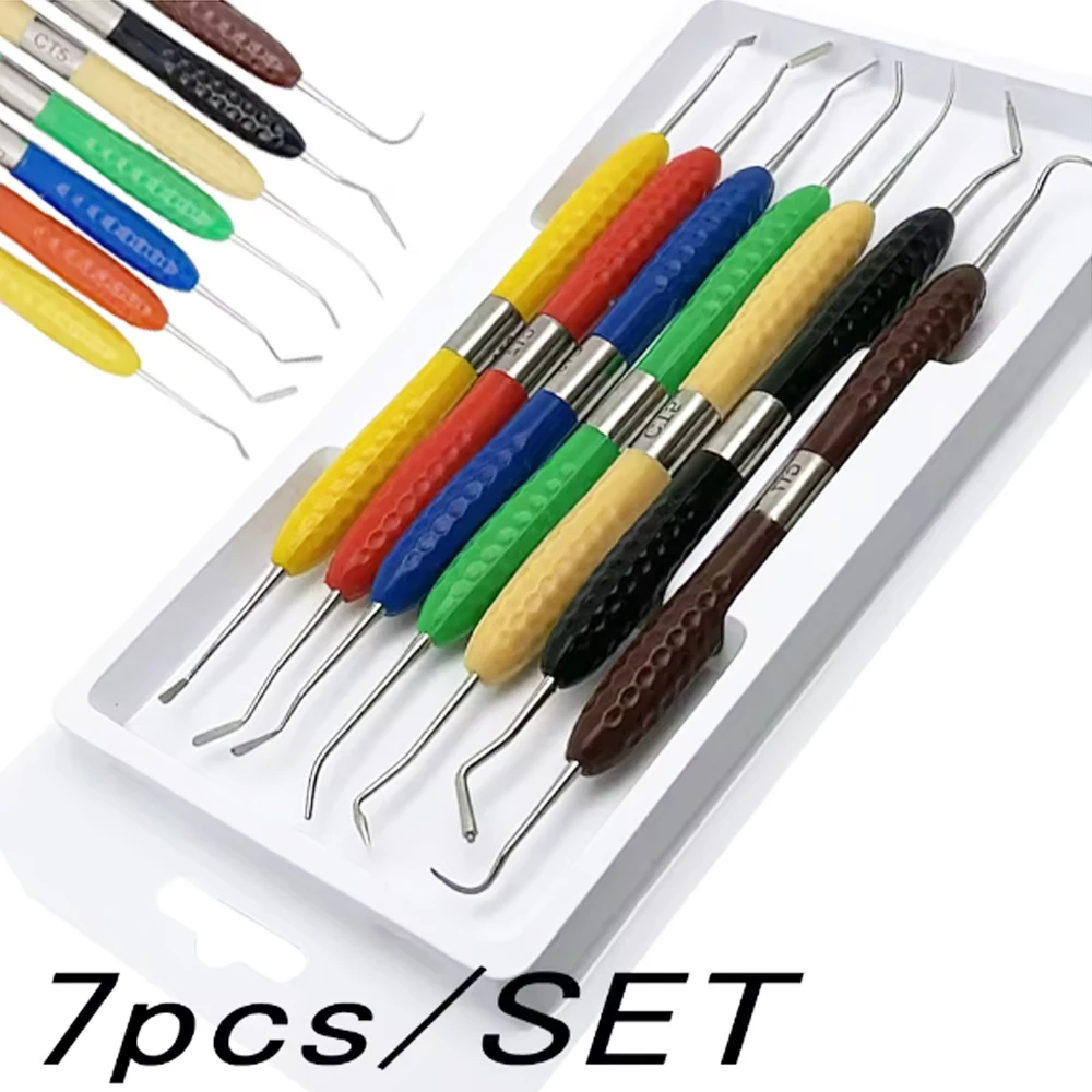 

7pcs Double-Head Dental Composite Resin Filling Spatula Set for Aesthetic Restoration and Dentist Restorative Procedures