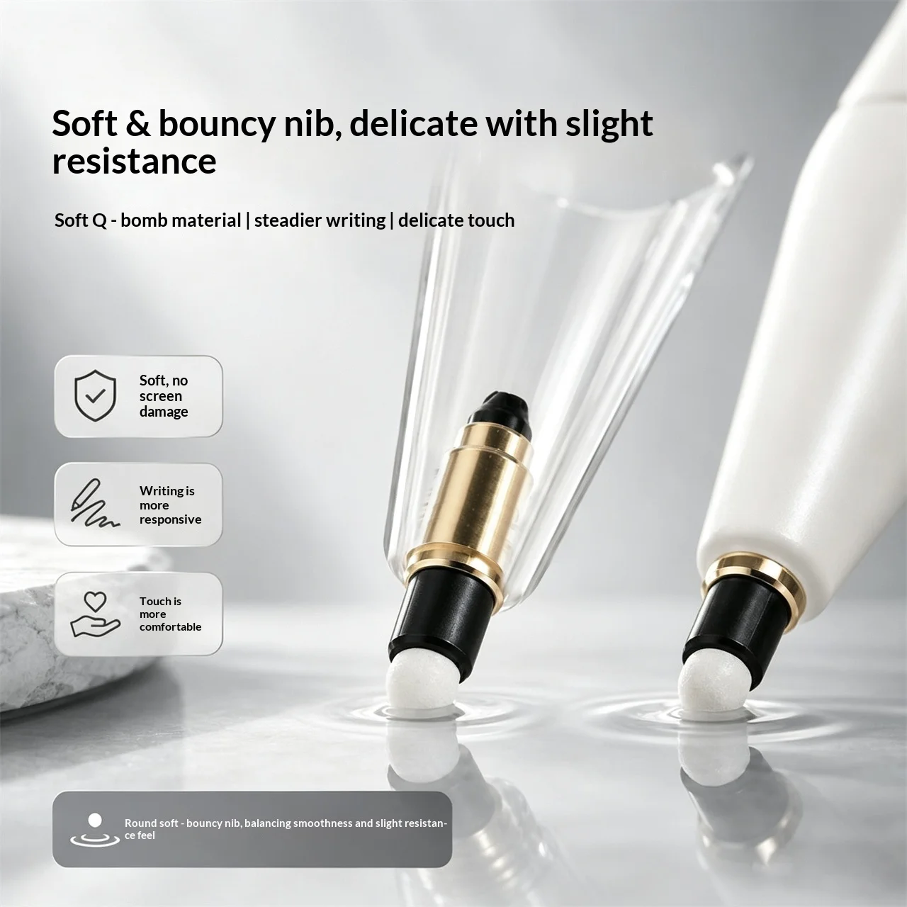 1/2PCS Replacement Tips Compatible with Apple Pencil, Silent Q-Elastic Nibs, iPad Accessories
