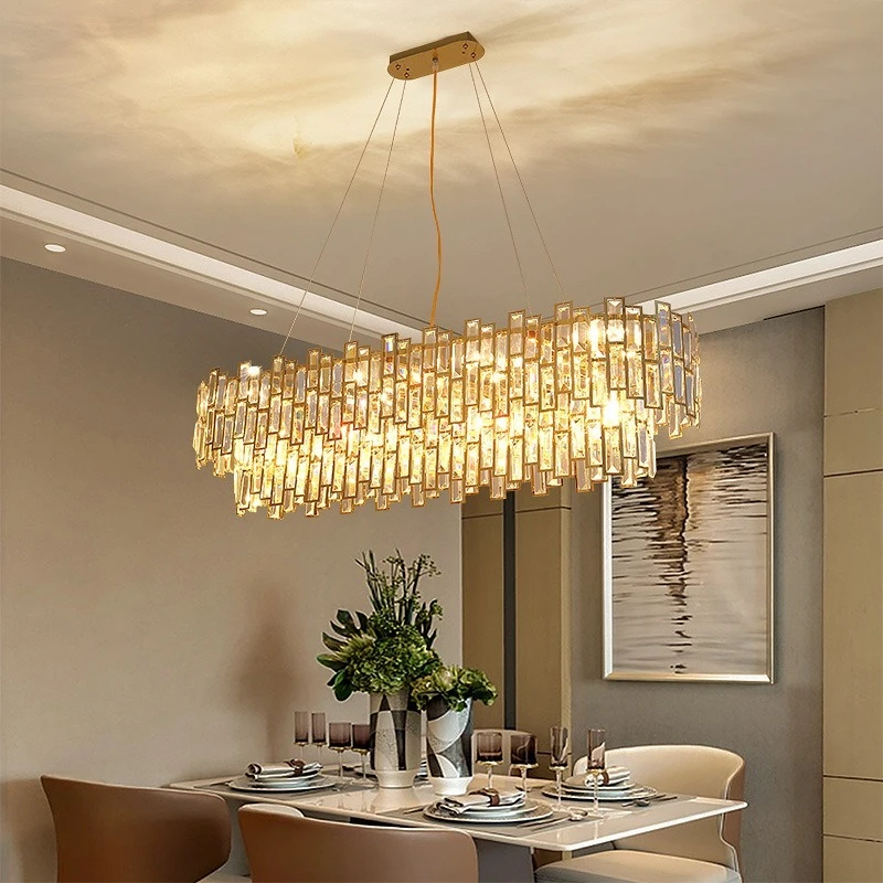 

Modern Branch Crystal Chandeliers For Bedroom Golden Long Crystal Ceiling Hanging Chandelier For Living Dining Room