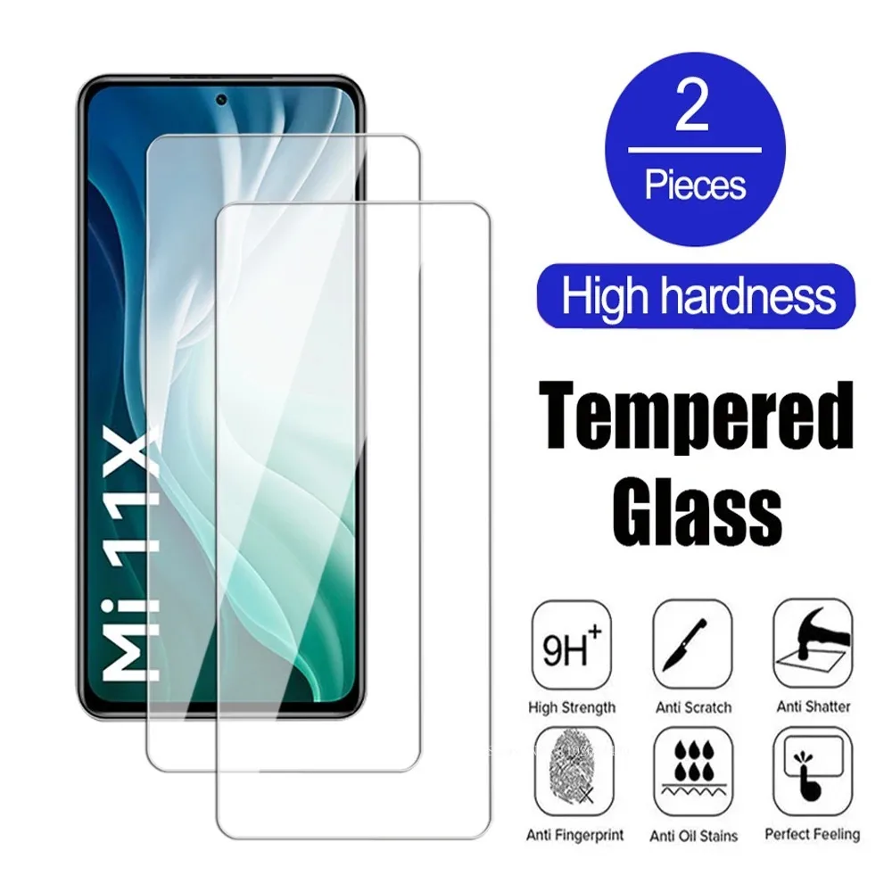 2Pcs 9H Anti-Burst Tempered Glass For Xiao Mi 11 12 13 14 Pro Screen Protector Xiaomi 11i 11X 11T 12T 13T Lite Protective Film