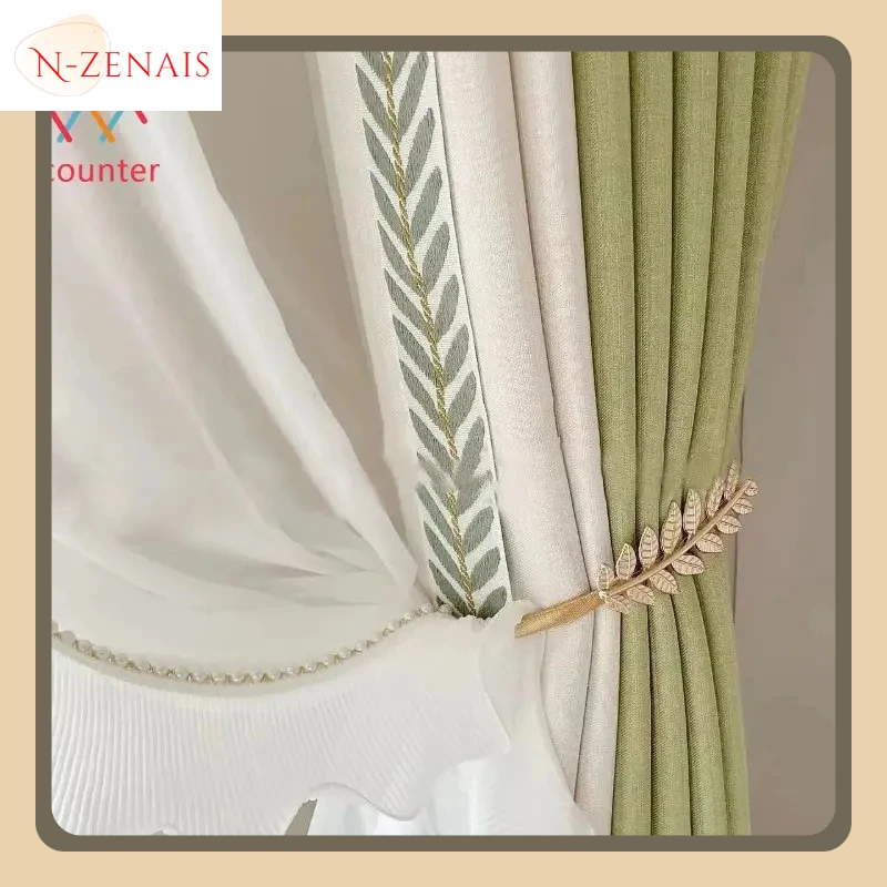 

Fashion Cotton and Linen Blackout Curtains for Living Dining Room Bedroom High Temperature Stereotyped Project Homestay