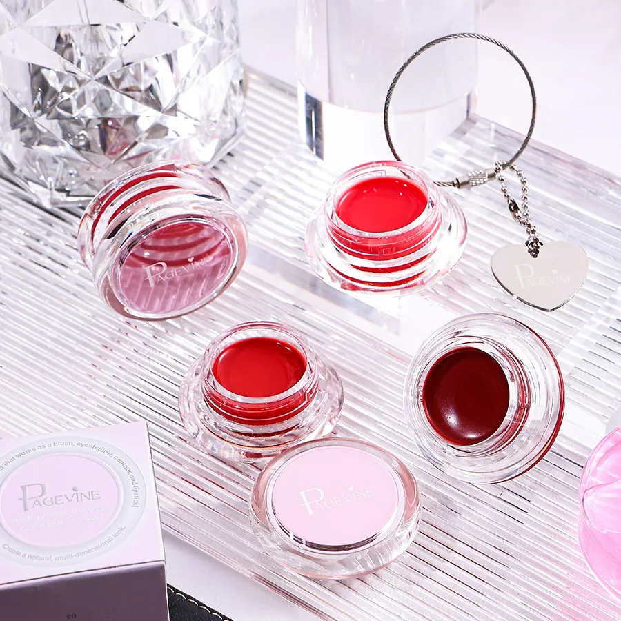 PAGE VINE 워터리 멀티 유즈 블러쉬 밤 아이 섀도우 립 컨투어링 4-in-1 매트 쉬머 모이스춰 라이징 방수 오래 지속되는 메이크업