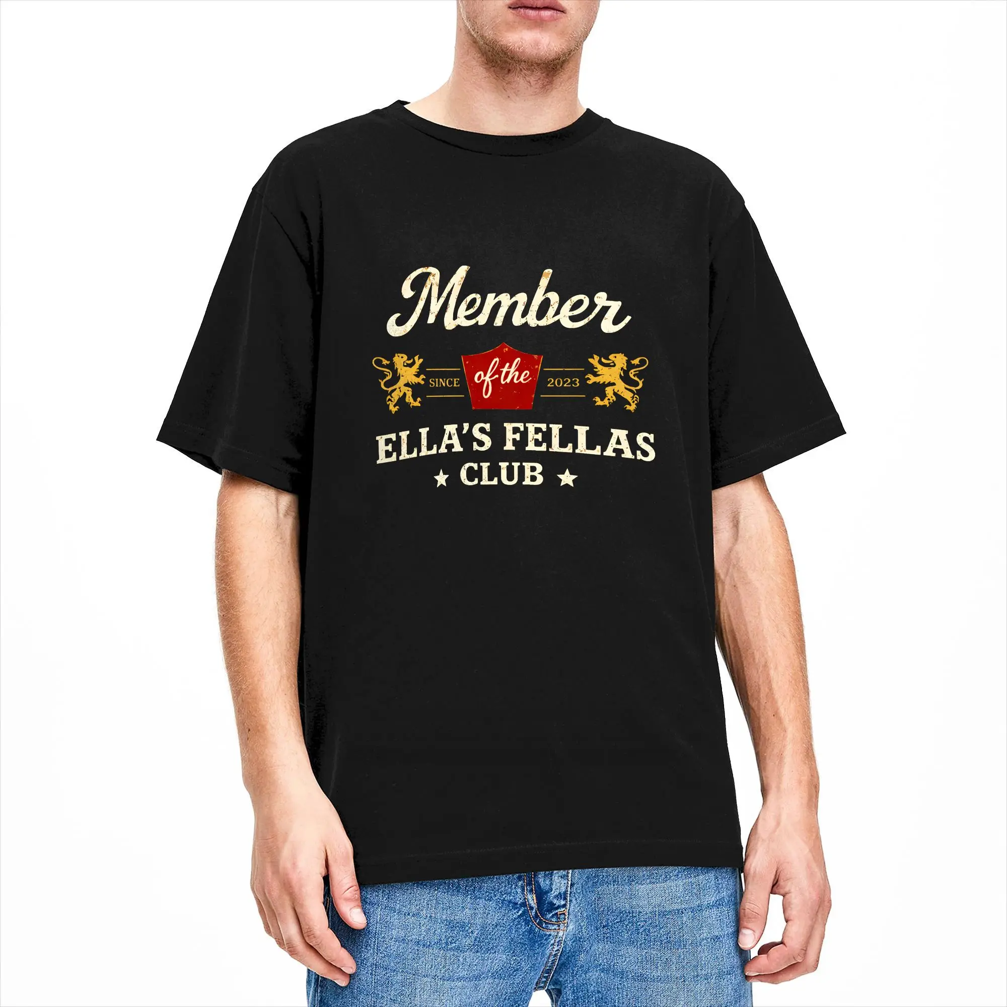 Ella Fellas Club Cotton T-Shirt For Mens Summer  Street Style T-Shirts Trendy Cool Tees Oversize Hot Sale Clothes