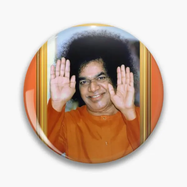 Sathya Sai Baba Love All Serve All  Soft Button Pin Funny Cartoon Women Decor Fashion Lapel Pin Creative Badge Collar Cute Hat