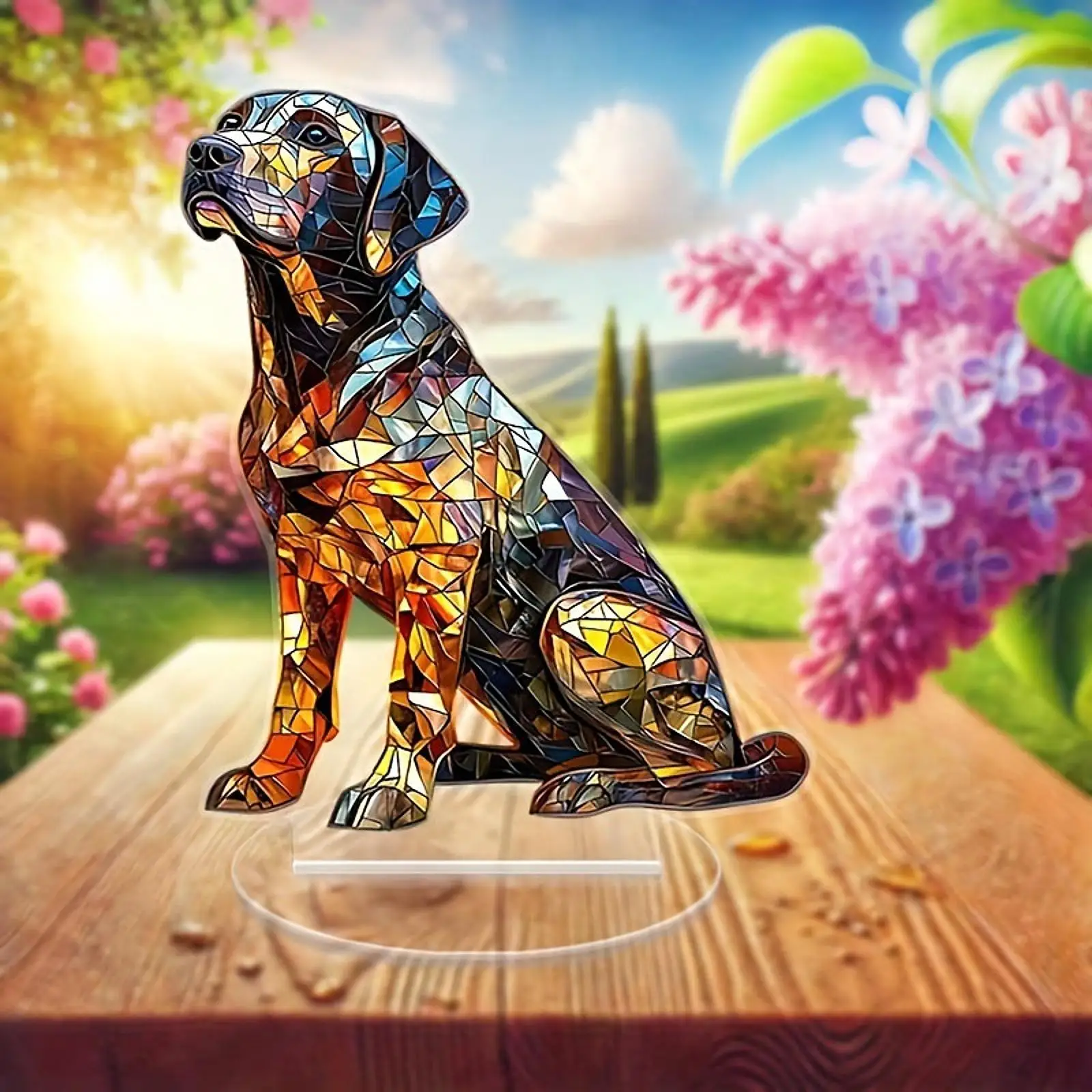 

Акриловый лабрадор, декор для собаки, 2D плоский знак, идеальный подарок, привлекательный уникальный настольный центральный декор, украшение в виде животного для камина