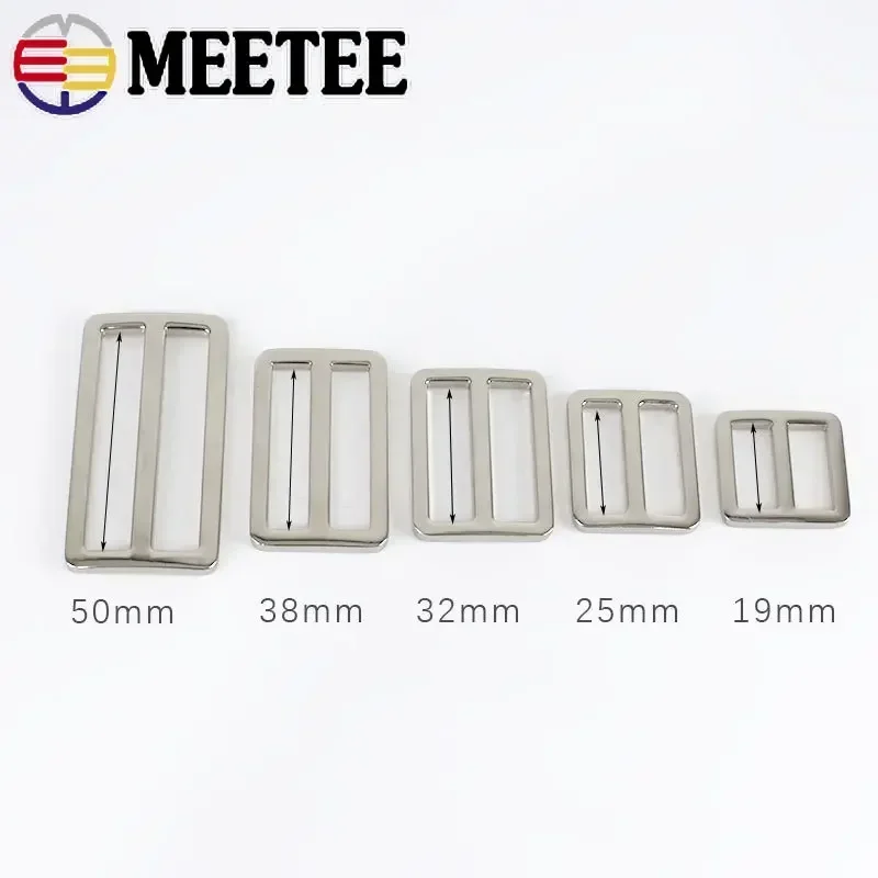 5Pcs Metal Bag Strap Buckles Web Belt Rectangle Ring Buckle Tri-glide Slider Loop Adjuster Backpack Clasp Hook DIY Accessories