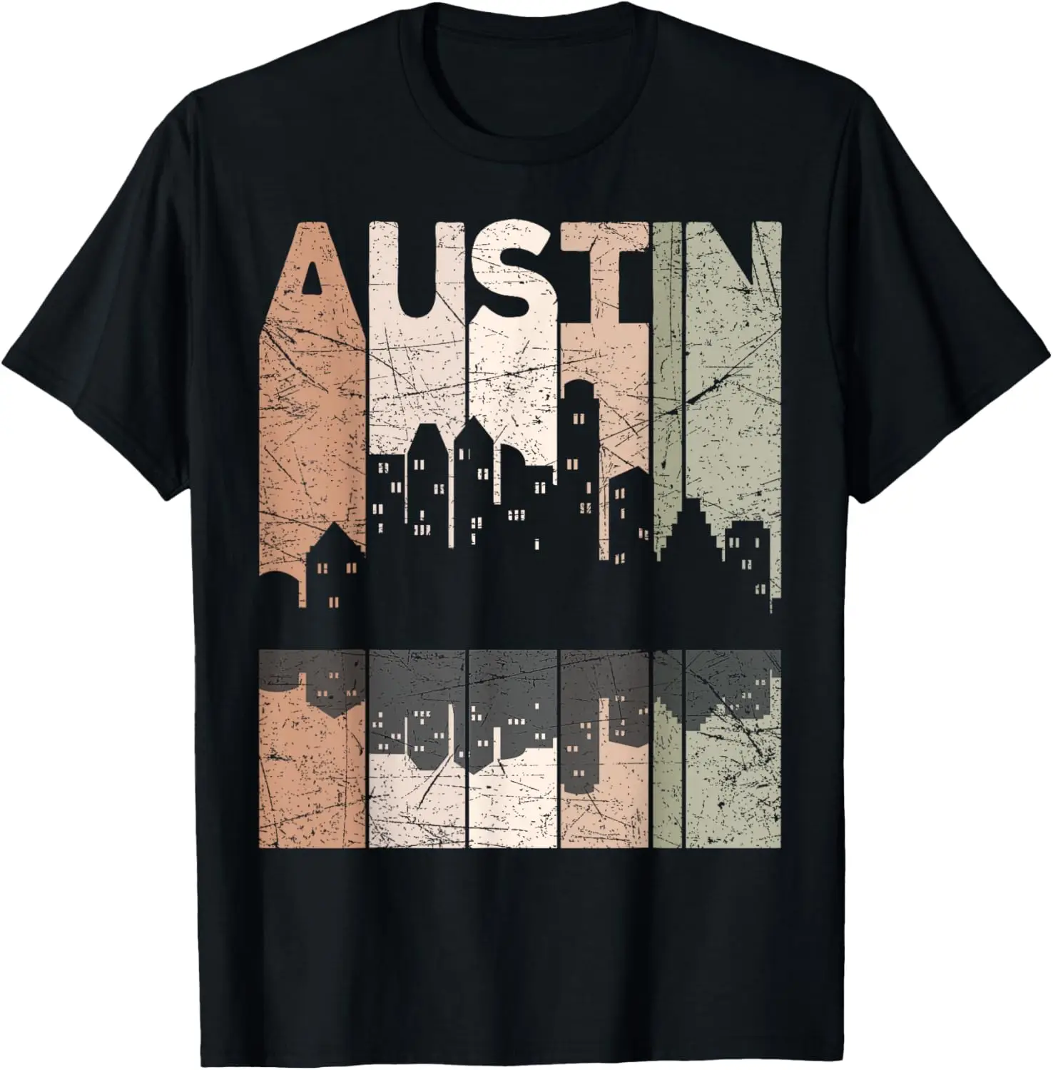 

Austin Vintage Austin Texas Retro Austin Skyline T-Shirt