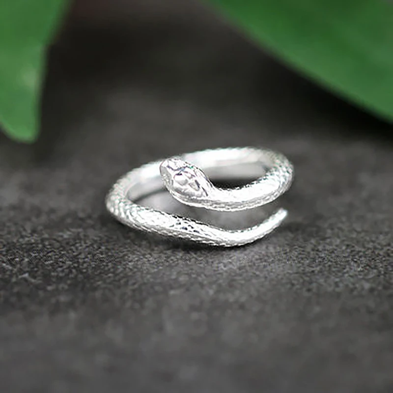 1/2/6PCS Creative Snake Ring Fashion Animal Finger Ring Opening Adjustable Personality Ring For Men Women Tail Ring Jewelry