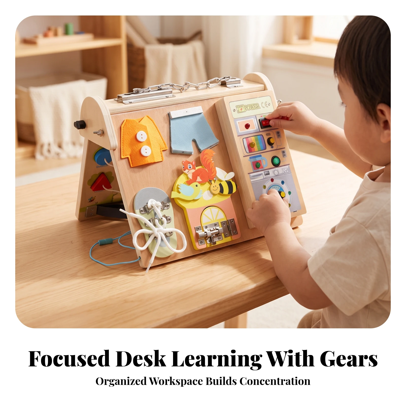Busy Board with Switches Seguro Para Niños Busy Board Juguete Developmental Educativo Educational Toy Portátil for Toddlers