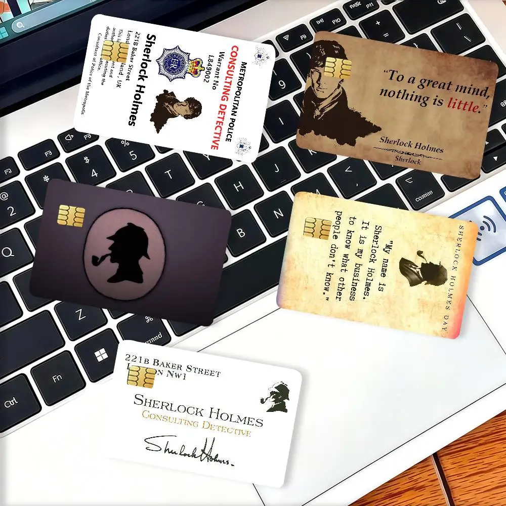 Cool S-Sherlock H-Holmes Credit Card Decorative Card Stickers Suitable For Bank Cards Metro Transit Anti-scratch Gift 4PCS
