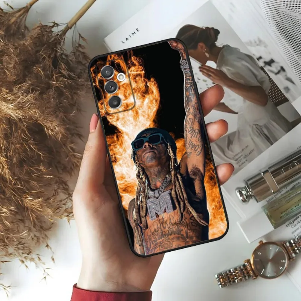 Lil Wayne Rapper Phone Case For Samsung S24,23,22,30,21,10,9,Ultra,Plus,Lite,FE,5G Black Soft Case