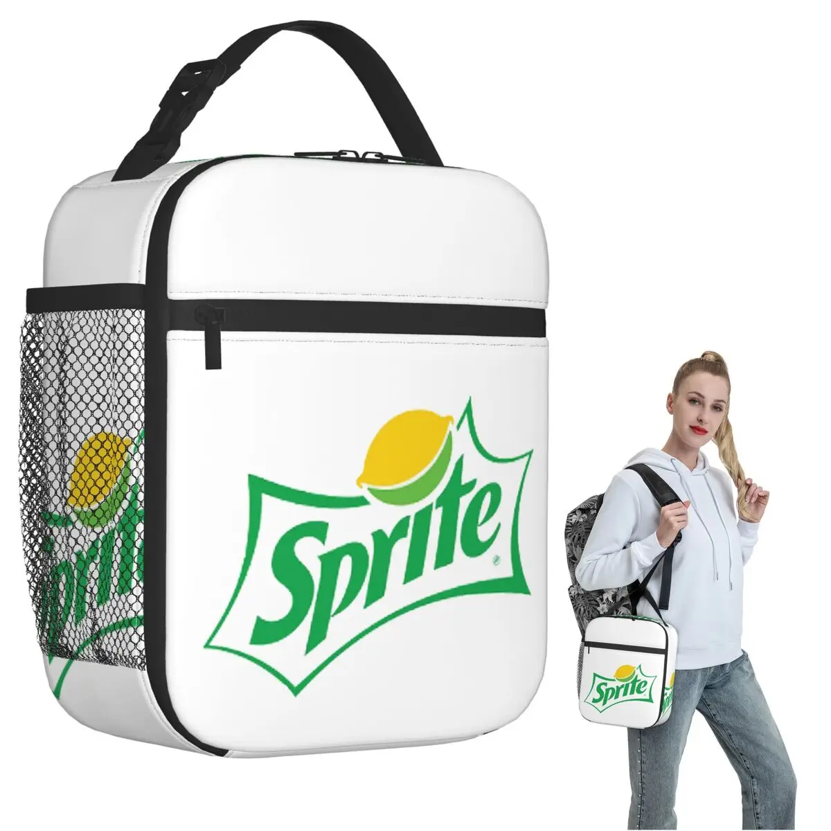 

Изолированная сумка для обеда Sprite с оригинальным логотипом для женщин и детей, портативные коробки для еды, термосумка для ланча