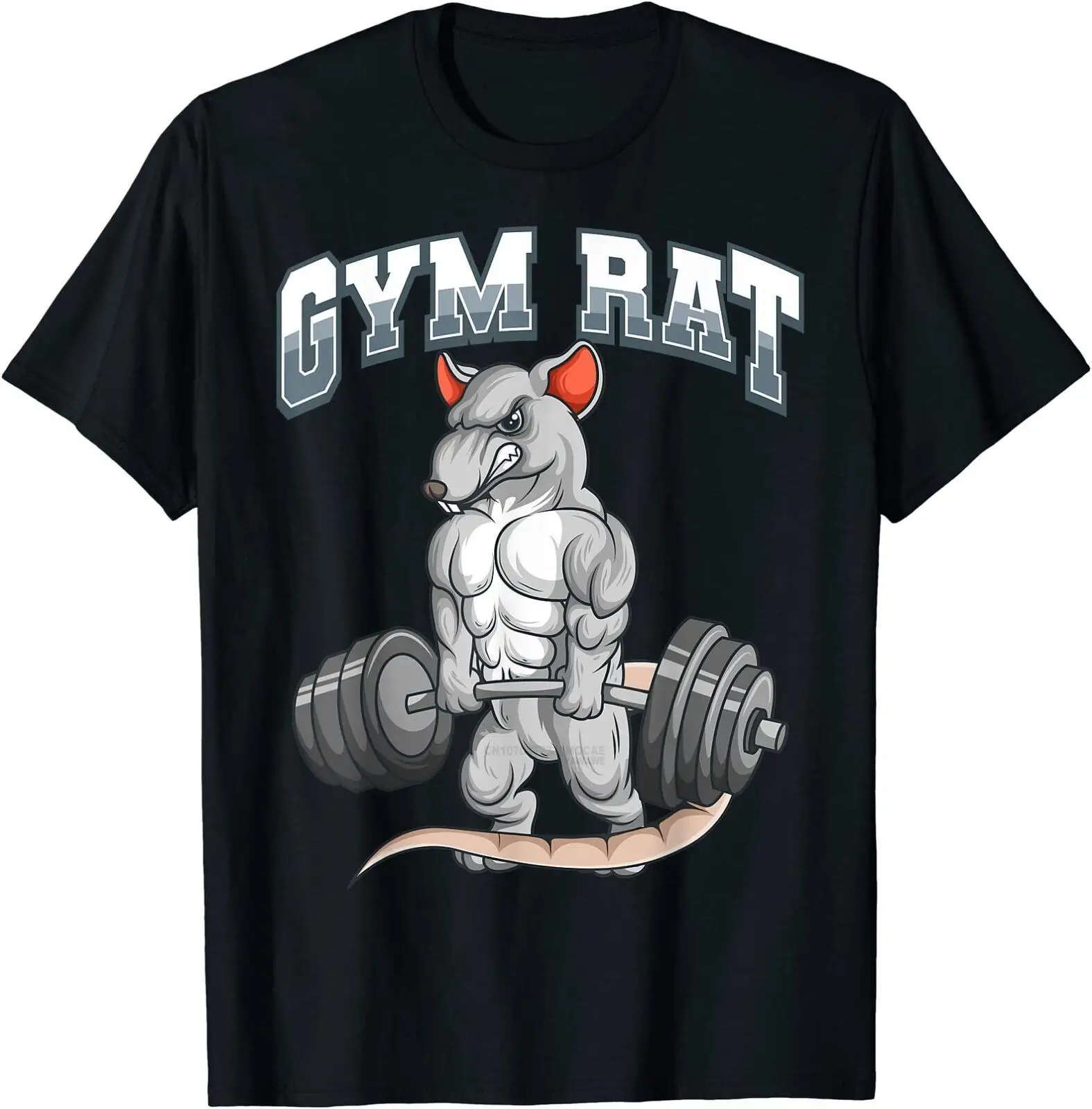 Camiseta masculina clássica estampada para musculação, Rato de ginástica, camiseta casual, camiseta de manga curta, blusa gola redonda, moda fitness