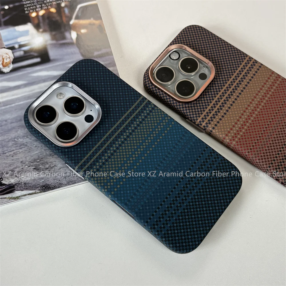 Aramid Carbon Fiber Pattern Cover for iPhone 14 Pro/15 Pro/16 Pro/15 Pro Max Carbon Texture Case for iPhone 16 Pro Max Cover