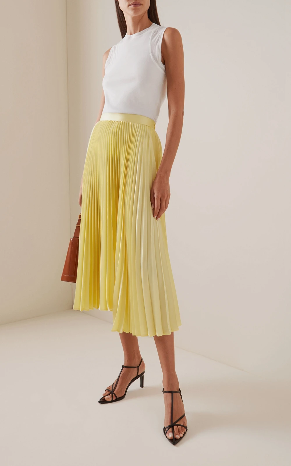 Elegant A-Line Pleated Chiffon Midi Skirt High Waist Pastel Gradient Summer Fashion Trend – Lightweight Women’s Casual Chic