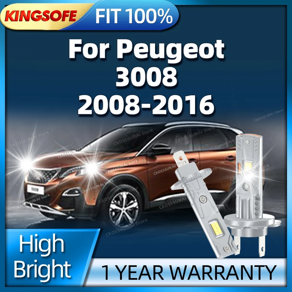 

2/4 шт. светодиодные фары 30000LM ультра яркие автомобильные лампы для Peugeot 3008 2008 2009 2010 2011 2012 2013 2014 2015 2016