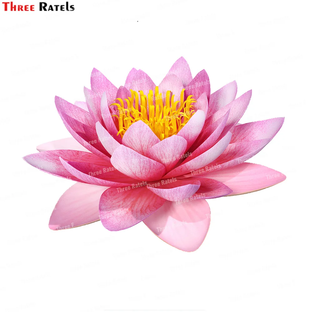 Three Ratels K552 Blooming Nymphaea Siam Purple Cartoon Toilet Sticker Wall Decals Home Decor