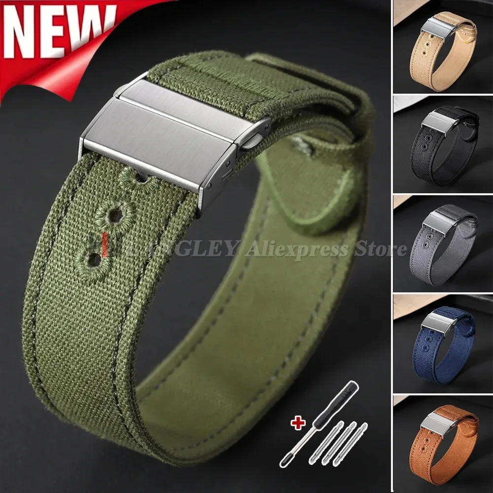 Bracelet de montre en toile de nylon 20mm 22mm pour Omega pour Seiko, bracelet de plongée en toile de voile monobloc respirant avec boucle déployante