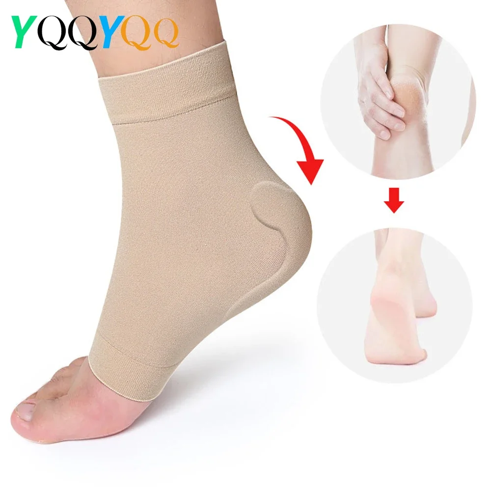 1Pair Achilles Heel Sleeve - Padded Compression Gel Sleeve/Sock for Cushion & Protection of Haglunds Bump, Achilles Tendonitis