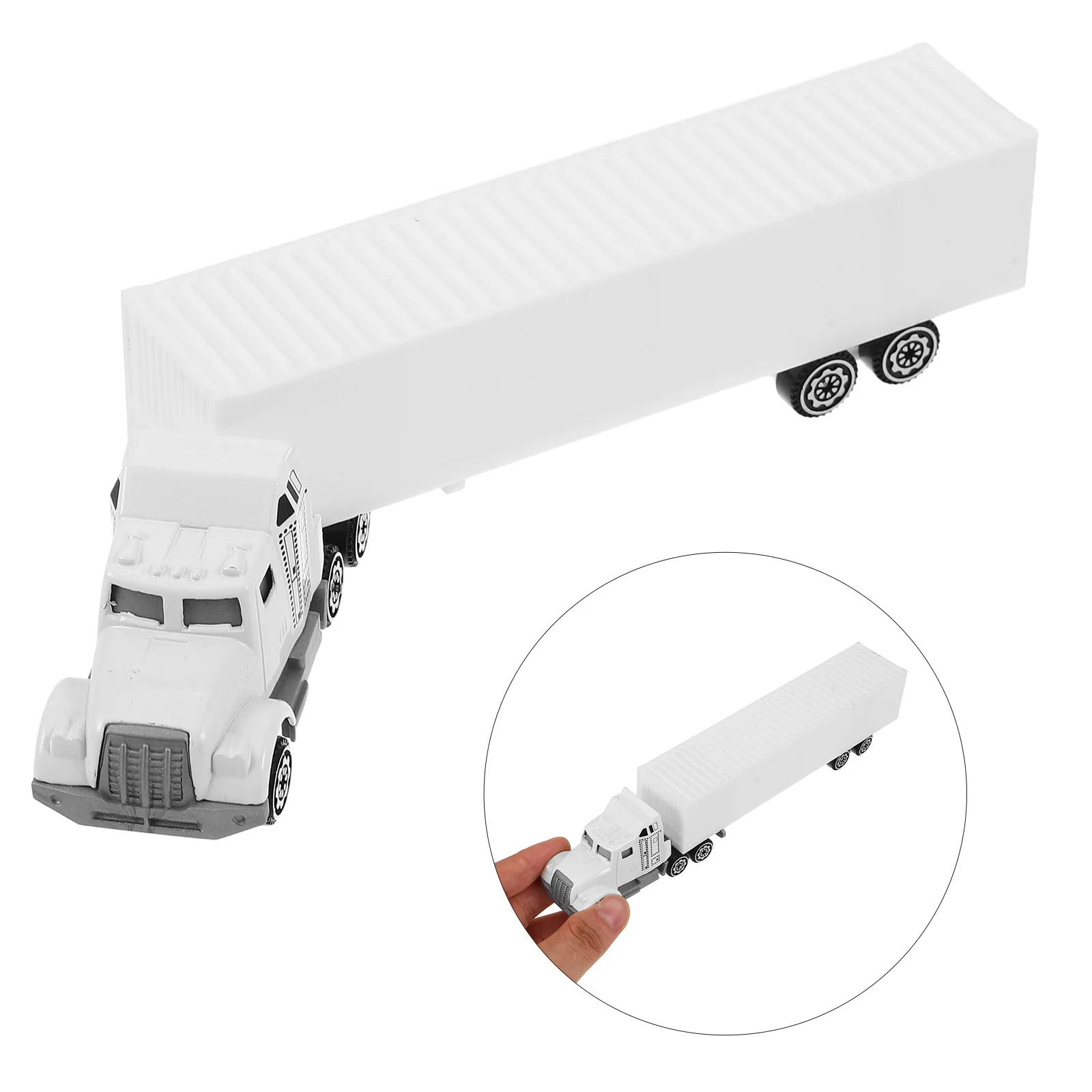 

Alloy Container Truck 7.66" Diecast Semi Truck With Interactive Steering For Kids Durable Metal Transport Vehicle Play