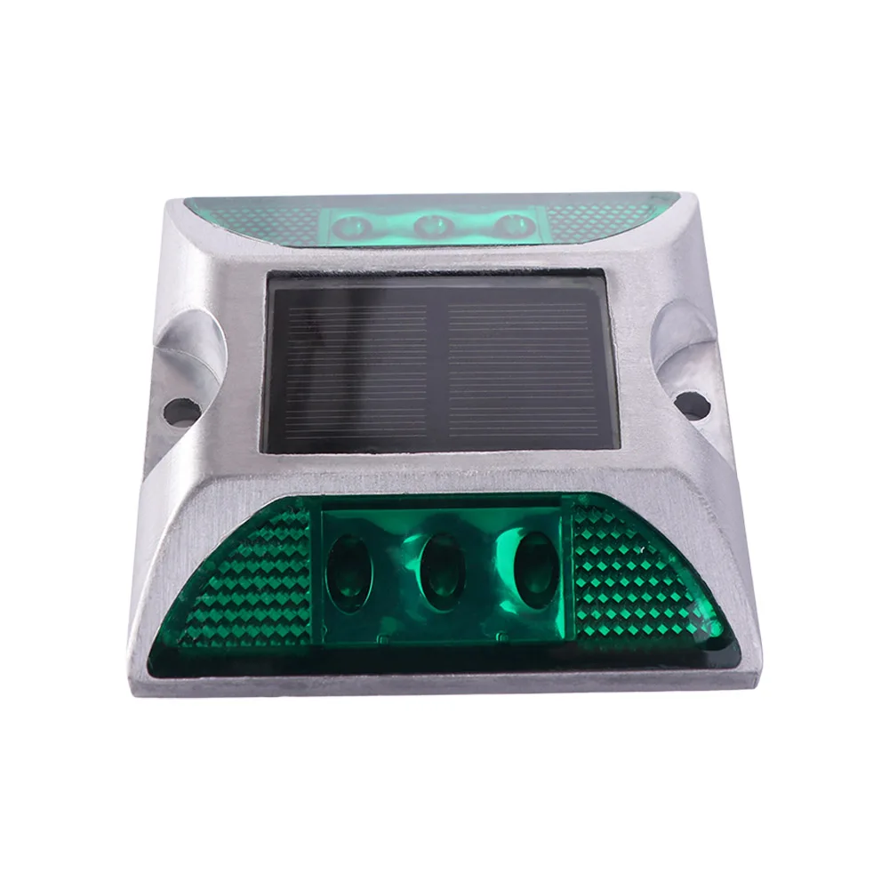Square Solar Road Stud Light IP68 Waterproof Reflective Traffic Marker Light Solar Power Double Side Solar Energy Spike Lights
