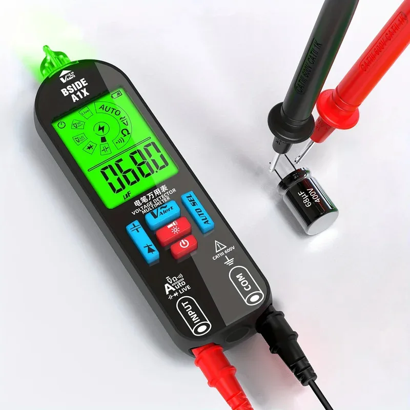 Automatic Anti-Burn Intelligent Digital Multimeter, Rechargeable Electrical Voltmeter Ohm Meter Tester, Smart Non Contact Fast
