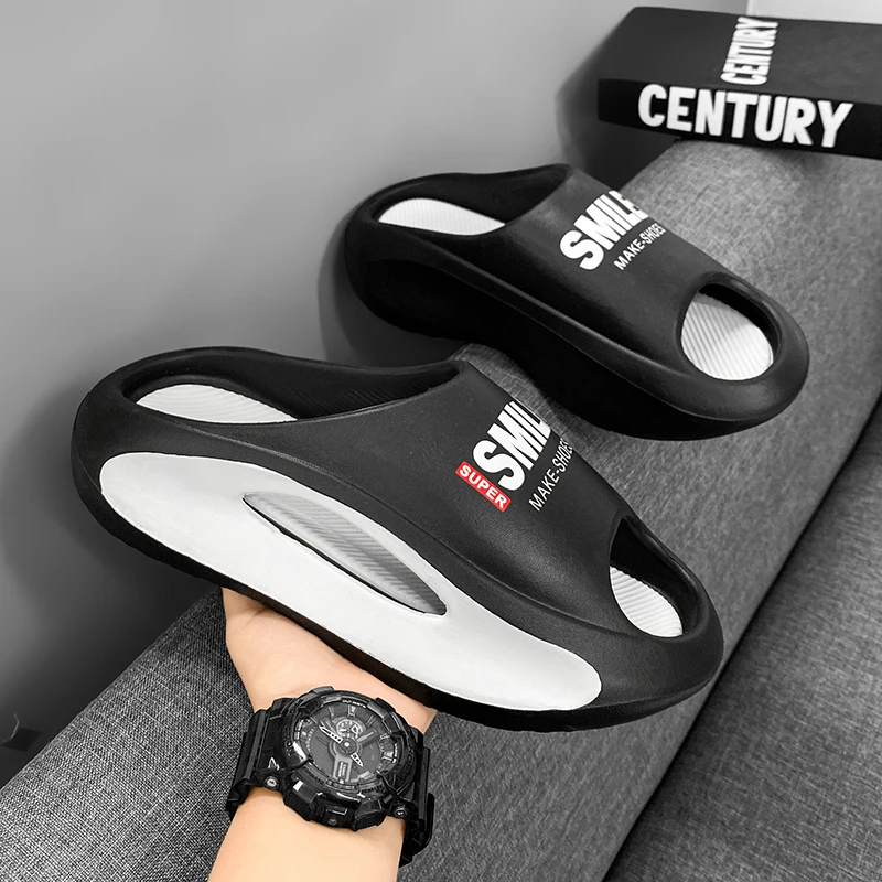 المضادة للانزلاق الانزلاق على الصنادل للرجال والنساء ، سميكة القاع ، أحذية الشاطئ عادية ، النعال المنزل ، موضة الصيف #3